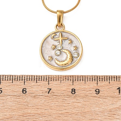 304 Stainless Steel Crystal Rhinestone Pendant Necklaces for Women NJEW-F378-01G-01-1