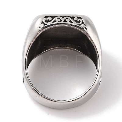 Viking 304 Stainless Steel Vegvisir Wide Finger Rings for Mens RJEW-U005-18A-04-1