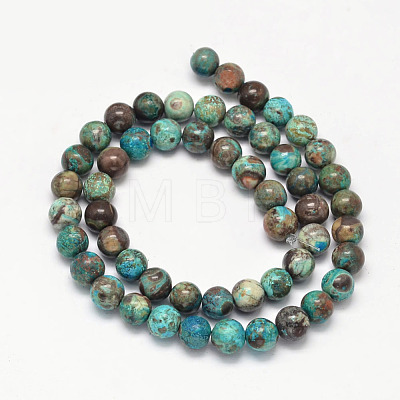 Dyed Natural Ocean Agate/Ocean Jasper Round Beads Strands X-G-E331-31-1