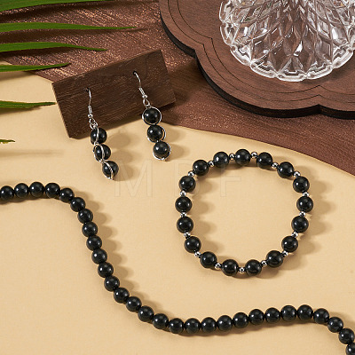 1 Strand Natural Shungite Beads Strands G-TA0003-34C-1