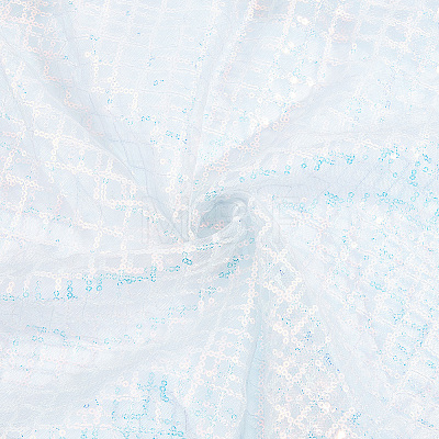 1M Polyester & PVC Sequined Mesh Fabric DIY-CY0003-54C-1