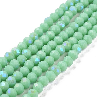 Electroplate Glass Beads Strands EGLA-A034-P6mm-B22-1