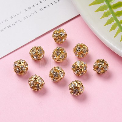 Brass Rhinestone Beads RB-H034-17-1-1