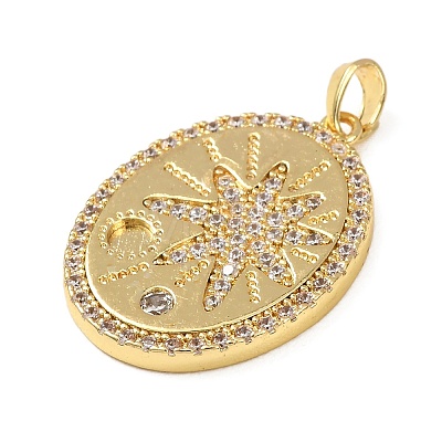 Brass Micro Pave Rhinestone Pendants KK-Z161-01G-02-1