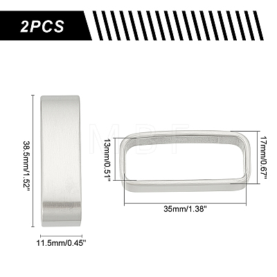 Unicraftale 2Pcs 304 Stainless Steel Belt Loop Keepers STAS-UN0051-34-1