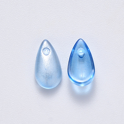 Transparent Spray Painted Glass Charms GLAA-R211-07-C01-1