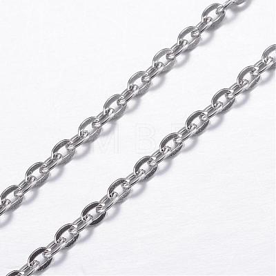 Tarnish Resistant 304 Stainless Steel Cable Chain Necklaces NJEW-P147-07P-1