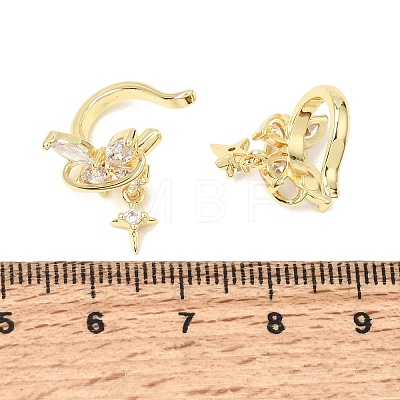 Brass Micro Pave Cubic Zirconia Cuff Earrings for Women CU-CBAE7DF-26G-1