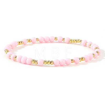 Plastic & Brass Beaded Stretch Bracelet for Women JP1152-8-1