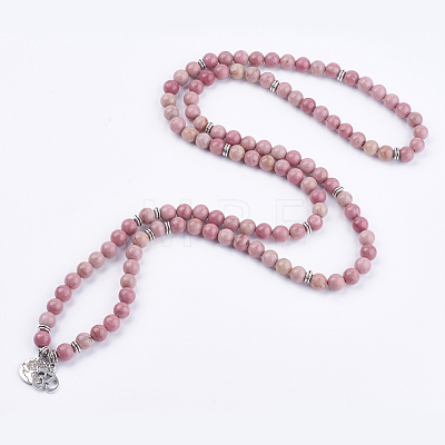 Natural Rhodochrosite Wrap Bracelets BJEW-E329-06C-1