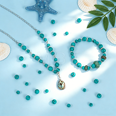 2 Strands 2 Styles Synthetic Turquoise Beads Strands G-PH0003-48A-1