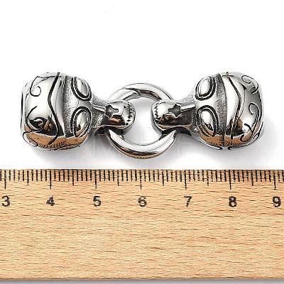 Tibetan Style 304 Stainless Steel Spring Gate Rings FIND-Z046-06AS-02-1