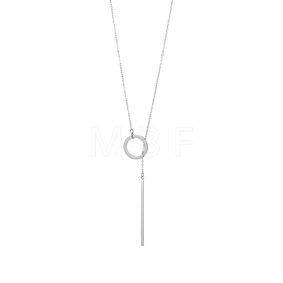 304 Stainless Steel Lariat Necklaces STAS-OY010-09P-1