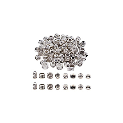 80Pcs 8 Styles Tibetan Style European Beads DIY-NB0012-43E-1