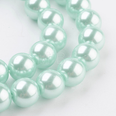 Eco-Friendly Dyed Glass Pearl Round Beads Strands HY-A002-10mm-RB034N-1