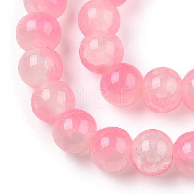 Crackle Baking Painted Imitation Jade Glass Beads Strands DGLA-T003-8mm-02-1