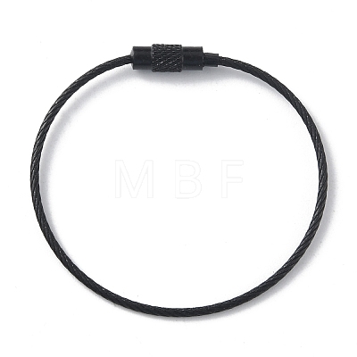 Baking Paint Stainless Steel Cable Wire Keychain AJEW-WH0413-15F-1