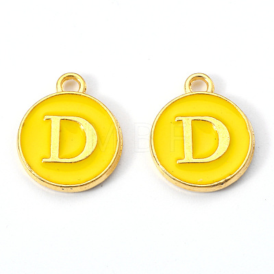 Golden Plated Alloy Enamel Charms ENAM-S118-09D-1