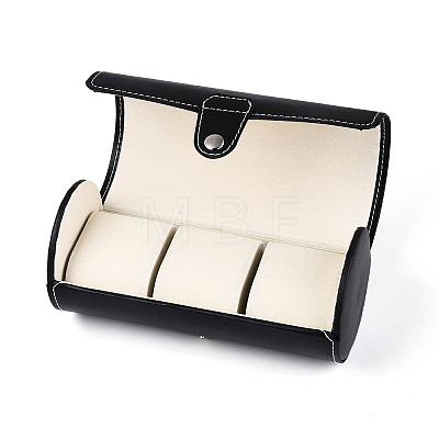 3-Slot Column PU Leather Watch Boxes CON-T001-02A-1