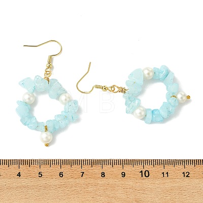 Natural White Jade Beaded Dangle Earrings EJEW-JE07215-02-1