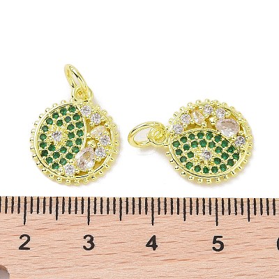 Real 18K Gold Plated Brass Micro Pave Cubic Zirconia Pendants KK-L209-056G-02-1