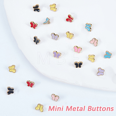 140Pcs 7 Colors Alloy Enamel Buttons FIND-GF0008-28-1
