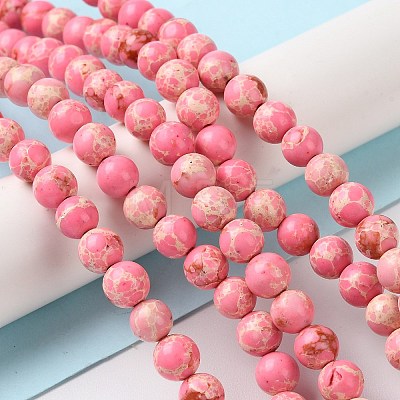 Synthetic Imperial Jasper Dyed Beads Strands G-D077-A01-01F-1