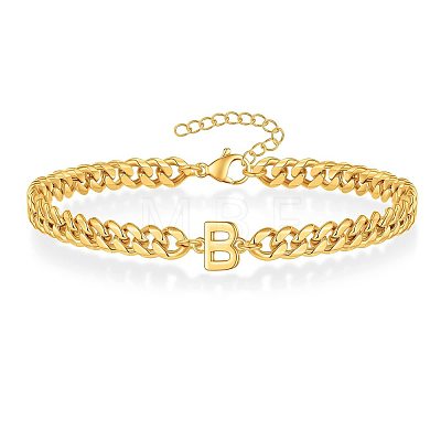 Letter 304 Stainless Steel Link Bracelets FS-WG7830E-02-1