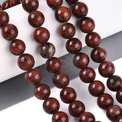 Natural Red Sesame Jasper Beads Strands G-Q601-13A-03-1