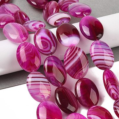 Natural Striped Agate/Banded Agate Beads Strands G-Q182-01A-1