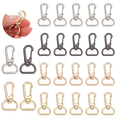 WADORN 24Pcs 4 Colors Zinc Alloy Swivel Clasps FIND-WR0006-72-1