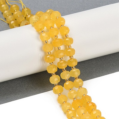 Natural Yellow Agate(Dyed & Heated) Beads Strands G-H057-A14-03-1