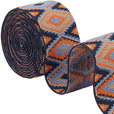 2.5Yards Rhombus Vintage Jacquard Polyester Ribbon OCOR-CY0004-48C-1
