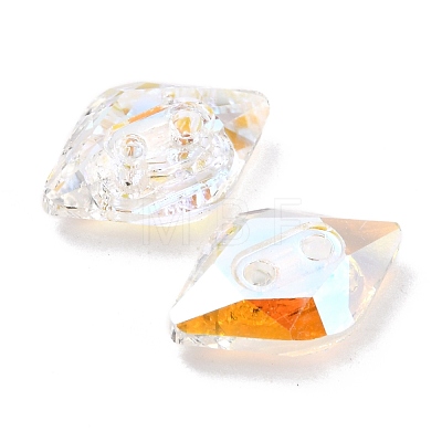 2-Hole Rhombus Glass Rhinestone Buttons BUTT-D001-L-1