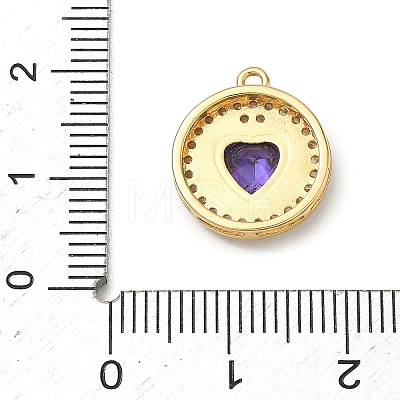 Brass Micro Pave Cubic Zirconia Pendants KK-CBA74BF-12G-01-1