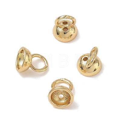Brass Bead Cap Pendant Bails KK-CBA50B0-23G-1