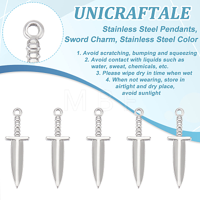 Unicraftale 20Pcs 304 Stainless Steel Pendants FIND-UN0002-44B-1