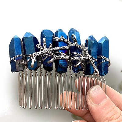 Natural Crystal Hair Combs PW-WGC6E88-08-1