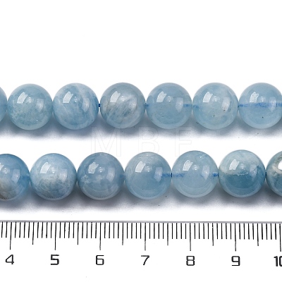 Round Natural Aquamarine Bead Strands G-F289-01-10mm-A-1