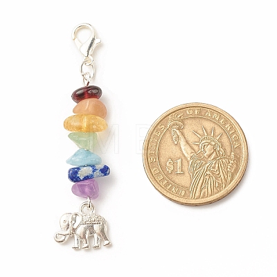 Chakra Theme Natural Gemstone Pendant Decorations X1-HJEW-JM00645-04-1