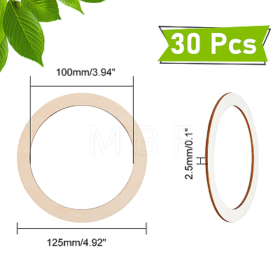 Unfinished Wooden Pieces Rings Shape DIY-WH0349-06-1