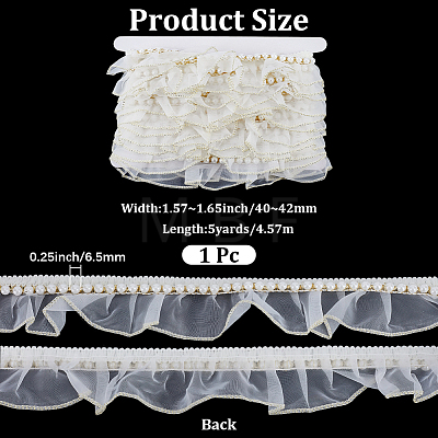 5 Yards Polyester Lace Ribbons OCOR-GF0006-14B-02-1