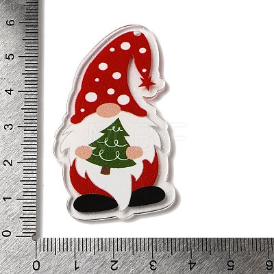 Printed Christmas Theme Acrylic Pendants OACR-L018-10G-1