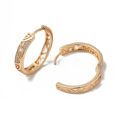 Brass Micro Pave Cubic Zirconia Hoop Earrings for Women EJEW-M238-30KCG-1