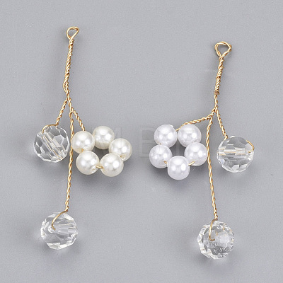ABS Plastic Imitation Pearl Pendants X-KK-N235-011-1