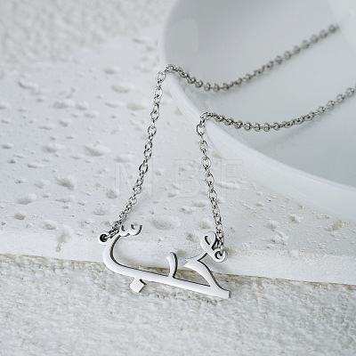 304 Stainless Steel Arabic Pendant Necklaces WGC6A2A-02-1