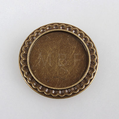 Vintage Alloy Brooch Cabochon Bezel Settings PALLOY-N0085-54AB-NF-1