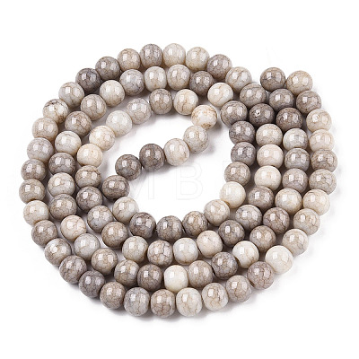 Opaque Crackle Glass Round Beads Strands X1-GLAA-T031-01M-1