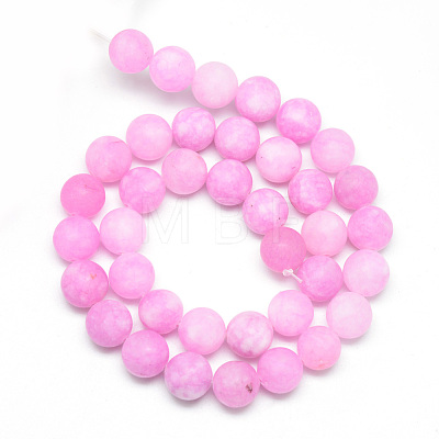 Natural White Jade Bead Strands G-R297-8mm-54-1