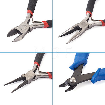 Kissitty Carbon Steel Jewelry Pliers PT-YS0001-01-1